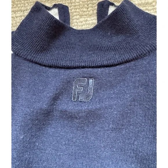FootJoy Size XL Mens 100% Wool 1/4 Zip Fully Lined Golf Sweater Argyle Navy